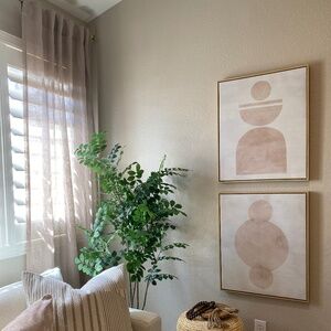 West Elm 100% Linen Sheer Dusty Blush Curtain Panels x2